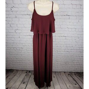 Show Me Your MuMu Burgundy Strappy Empire Waist Maxi Dress USA Made Small S
